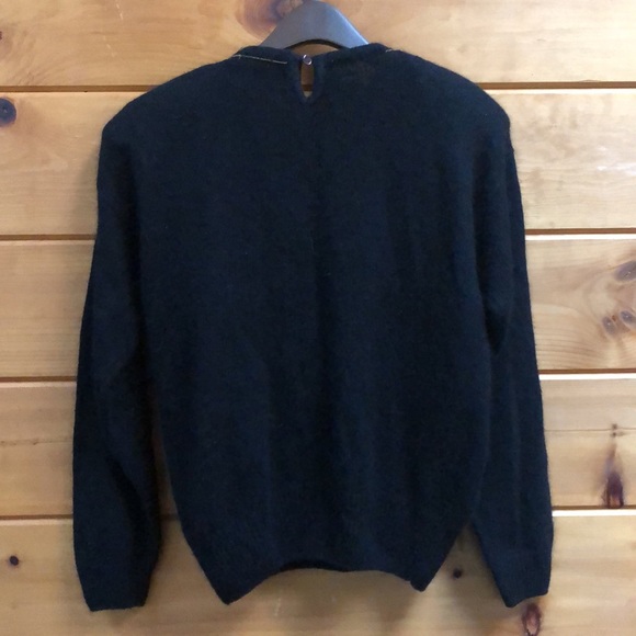 Vintage Karen Scott Holiday Sweater silk angora wool S embellished Christmas - Picture 7 of 8